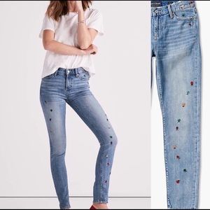 Luck Brand Skinny Jean Ditsy Bug Embroidery